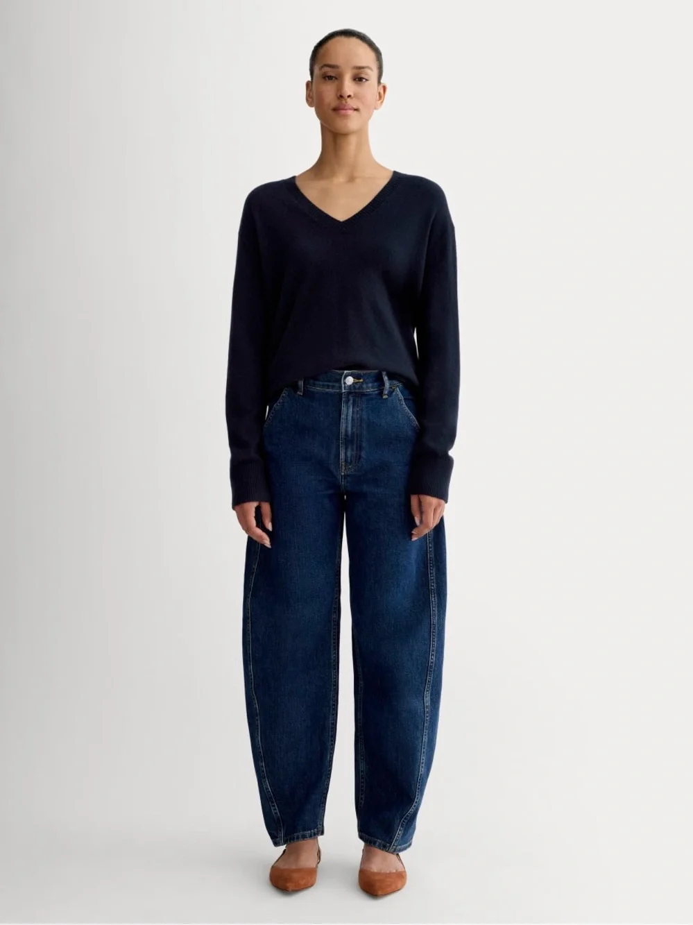 Everlane The Classic V In Cashmere Navy V Neck Sweater XS NWT 100% Cashmere